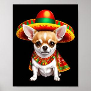 Affiche Funny Cinco De Mayo Chihuahua Amoureux de les chie