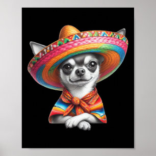 Affiche Funny Cinco De Mayo Chihuahua Amoureux des chiens