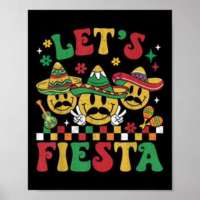 Affiche Funny Cinco De Mayo Super Lets Fiesta Smile Men W (Devant)