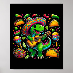 Affiche Funny Cinco De Mayo Tyrannosaurus Dinosaur Femmes