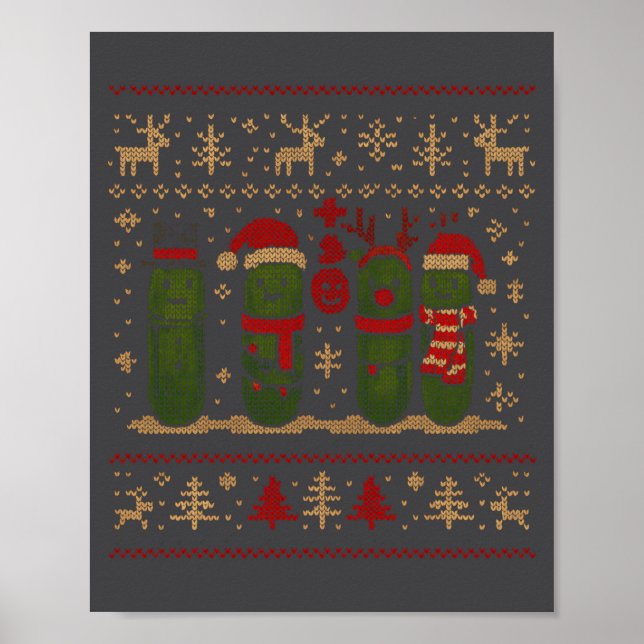 Affiche Funny Ckles Christmas Lights Santa Hat Xmas Ugly S (Devant)