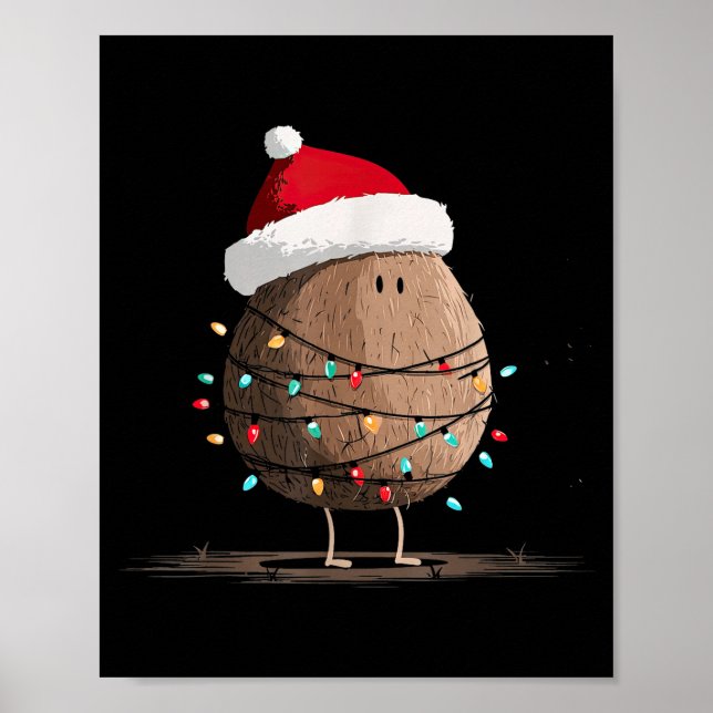 Affiche Funny Coconut Christmas Graphics Lights Lover  (Devant)
