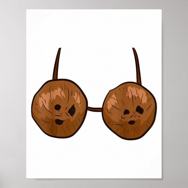 Affiche Funny Coconut Summer Coconuts Bra Funny Halloween  (Devant)