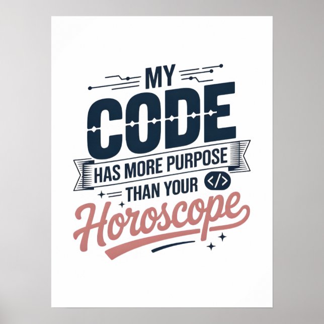 Affiche Funny Coding Quote AI Programmer Design (Devant)
