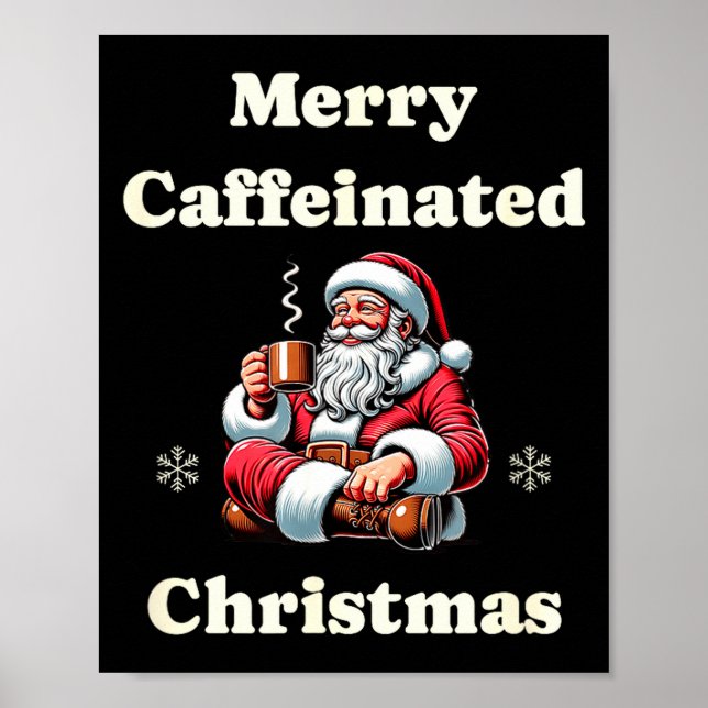 Affiche Funny Coffee Lover Holiday Merry Caffeinated Chris (Devant)
