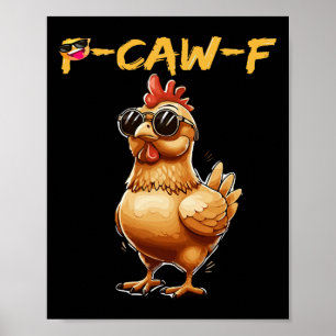 Affiche Funny Cool Chicken Sungles Caw F Humour Pour Homme