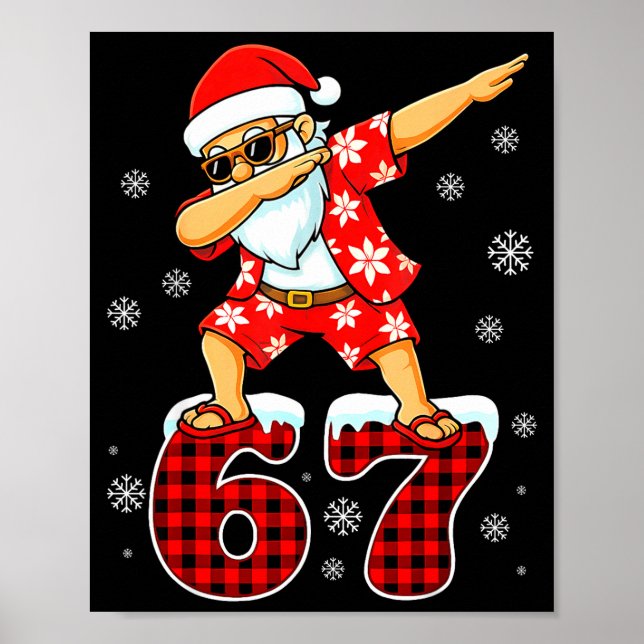 Affiche Funny Cool Dabbing Santa Hawaii 67 Meme Christmas  (Devant)