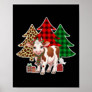 Affiche Funny Cow Christmas Tree Xmas Cow Amateurs Hommes