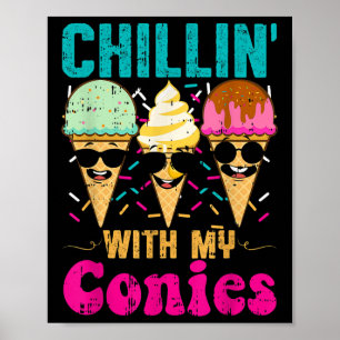 Affiche Funny Crème de glace Cones de plage d'été
