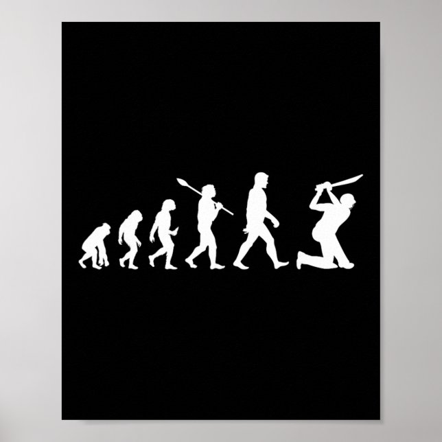 Affiche Funny Cricket Evolution Tee For Cricket Players Or (Devant)