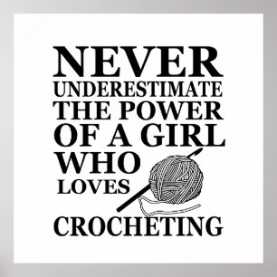 Affiche Funny crochet citations crocheters cadeau