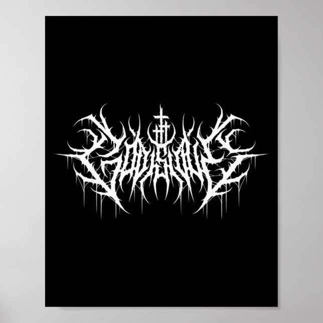 Affiche Funny Cross Jesus God Is Love Death Metal Design  (Devant)
