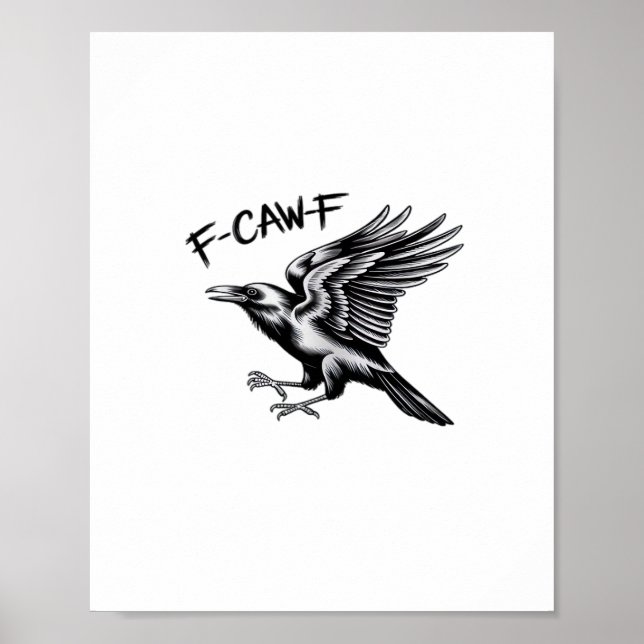 Affiche Funny Crow F-Caw-F Essential Minimal Clean (Devant)