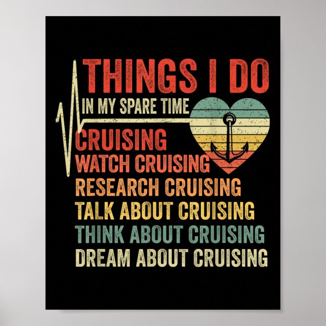 Affiche Funny Cruise Heartbeat Things I Do In My Spare Tim (Devant)
