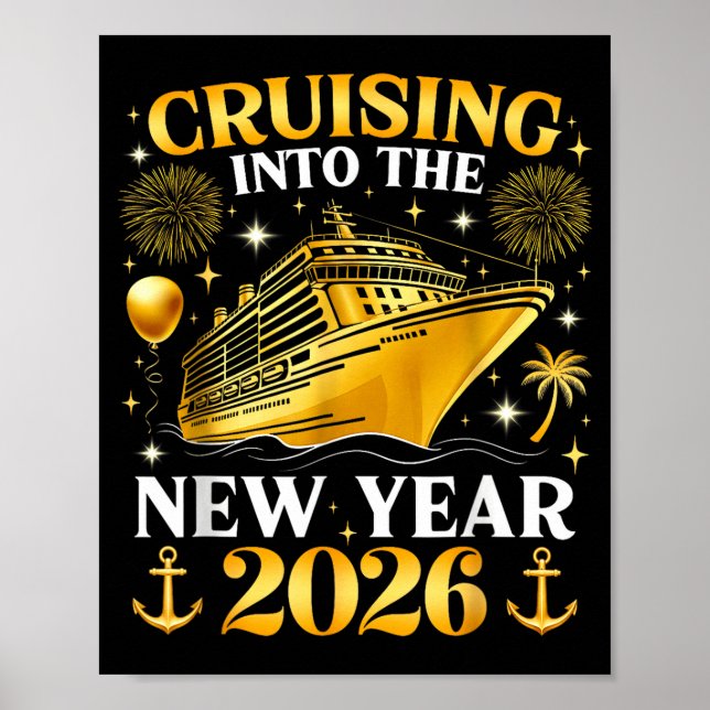 Affiche Funny Cruising Into 2026 New Year Matching Family  (Devant)