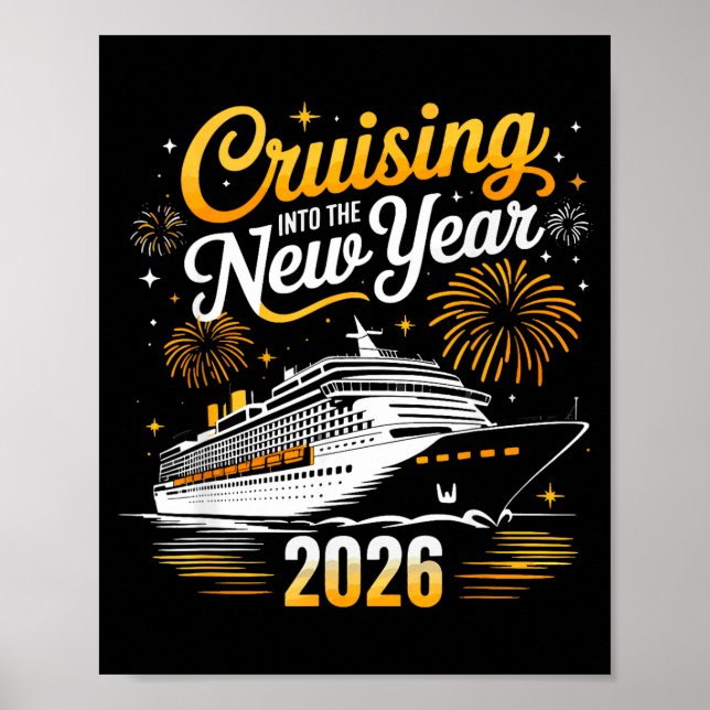 Affiche Funny Cruising Into 2026 New Year Matching Family  (Devant)
