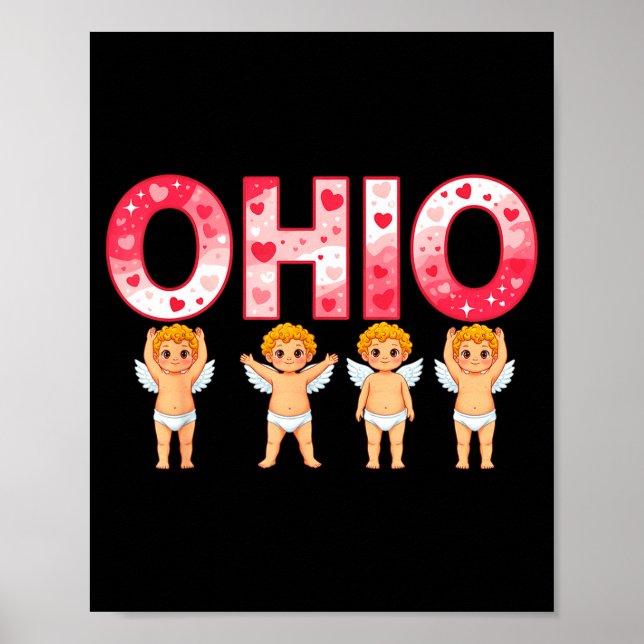Affiche Funny Cud Ohio Midwestern Party O-h-i-o In Valenti (Devant)