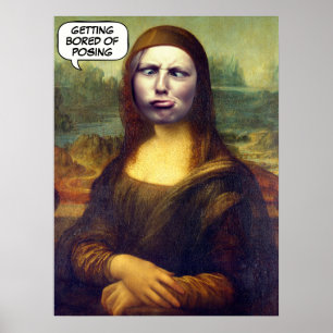 Affiche Funny Custom Mona Lisa Face dans Trou photo