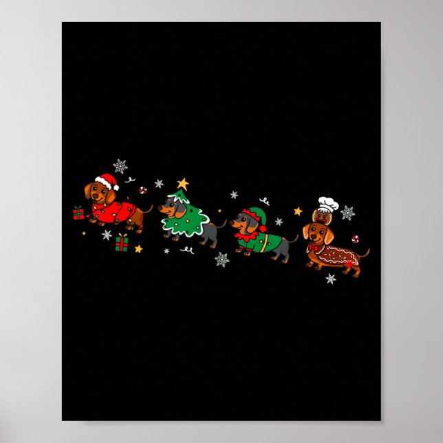 Affiche Funny Dachshund Christmas Parade  (Devant)