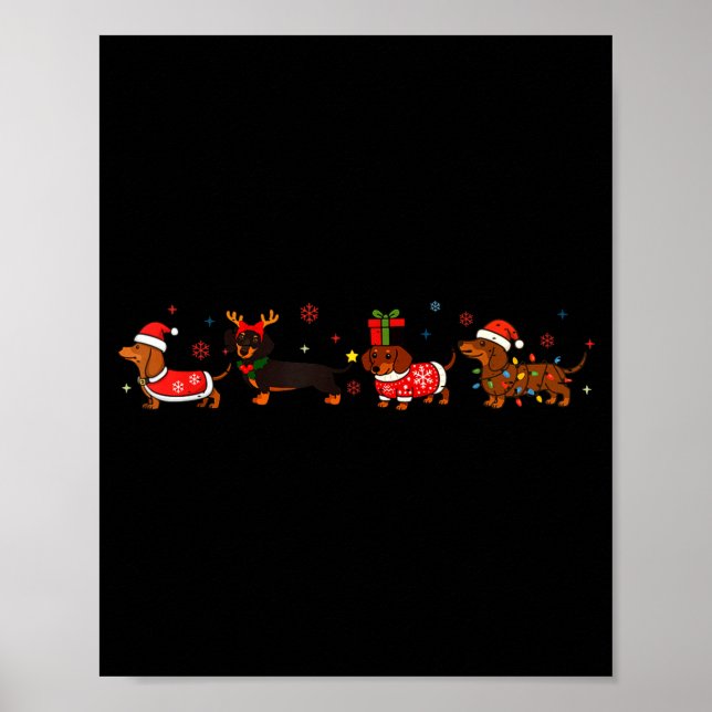 Affiche Funny Dachshund Christmas Weenie Dog Lover Cute Me (Devant)