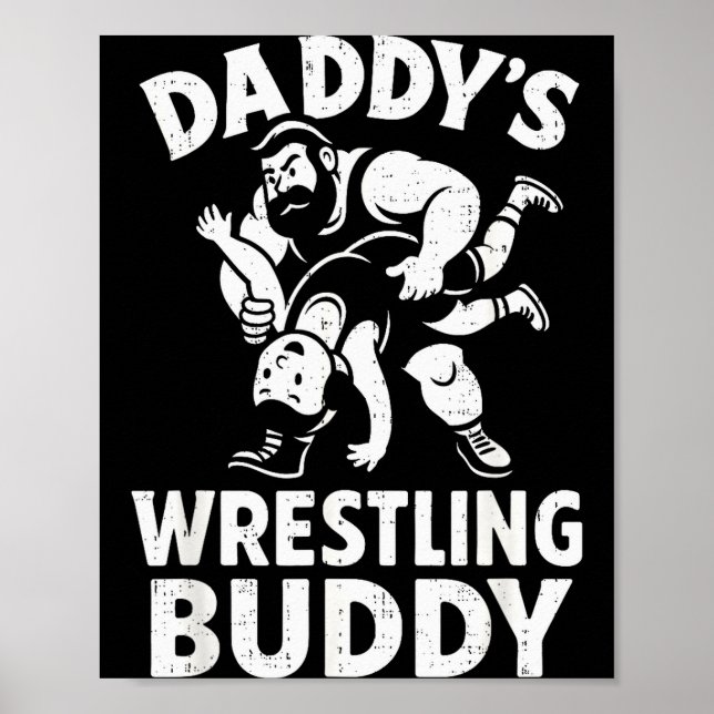 Affiche Funny Dad And Son Daughter Kids Wrestling Wrestler (Devant)
