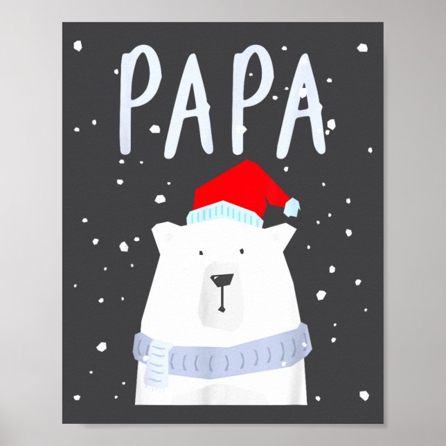 Affiche Funny Dad Bear Christmas Saint Hat Couples Family  (Devant)