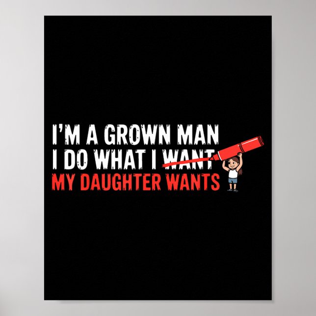 Affiche Funny Dad Father Daughter Humor Man Fatherhood Fam (Devant)