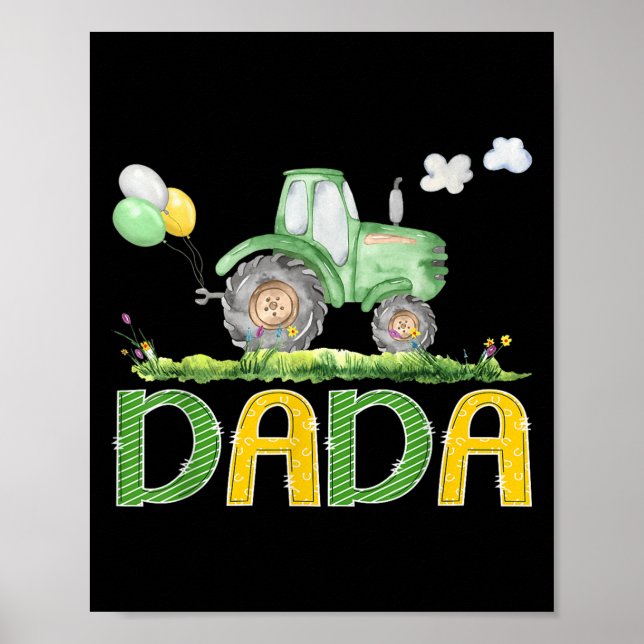 Affiche Funny Dada Anniversaire Garçon Tracteur ferme Cami (Devant)