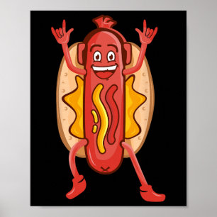 Affiche Funny Dancing Hot Dog Design For Kids Boys Girls H