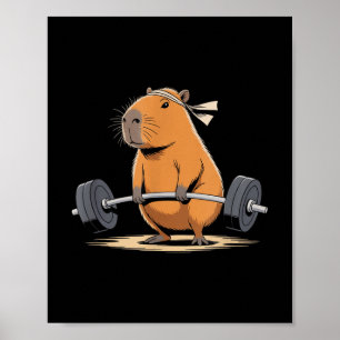 Affiche Funny Deadlift Capybara Jote Fitness Capy Gym Love