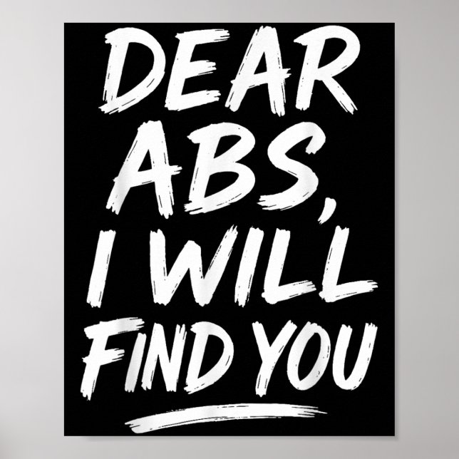 Affiche Funny Dear Abs Quote Fitness Lovers And Workout Mo (Devant)