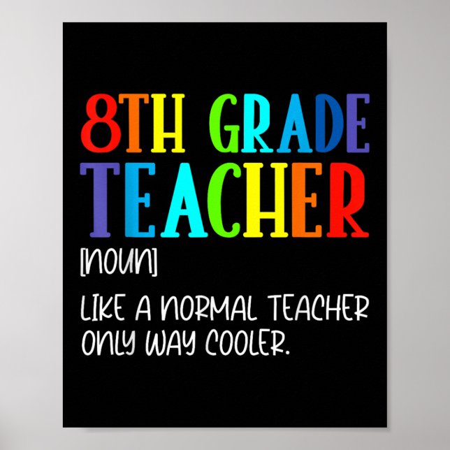 Affiche Funny Definition For 8th Grade Teacher Back To Sch (Devant)