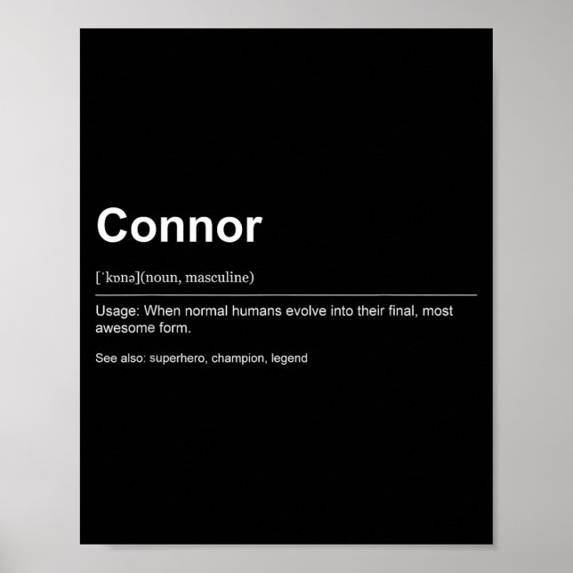 Affiche Funny Definition Quote For The Name Connor _  (Devant)