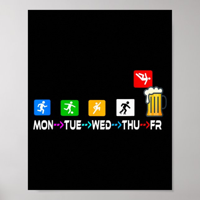 Affiche Funny Design Sayings Week Finally Friday Weekender (Devant)