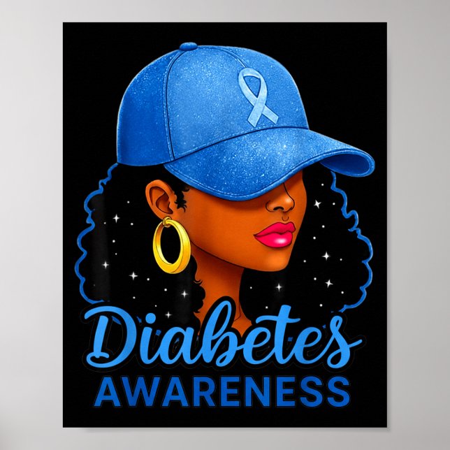 Affiche Funny Diabetes Awareness Month Black Women  (Devant)