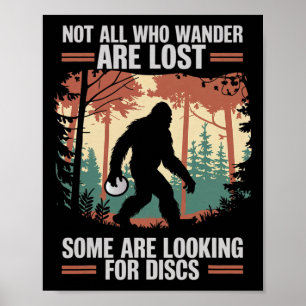 Affiche Funny Disc Golf Bigfoot Hommes Femmes Joueur de Di