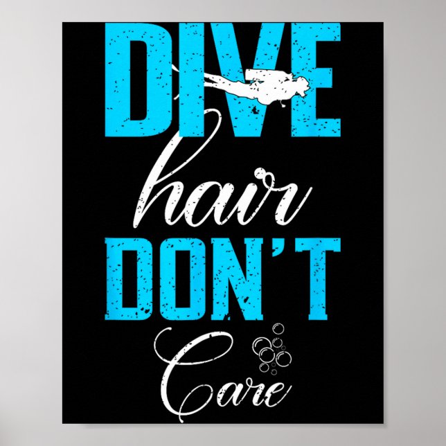 Affiche Funny Diving Design Of Dive Hair Don't Care For Fu (Devant)