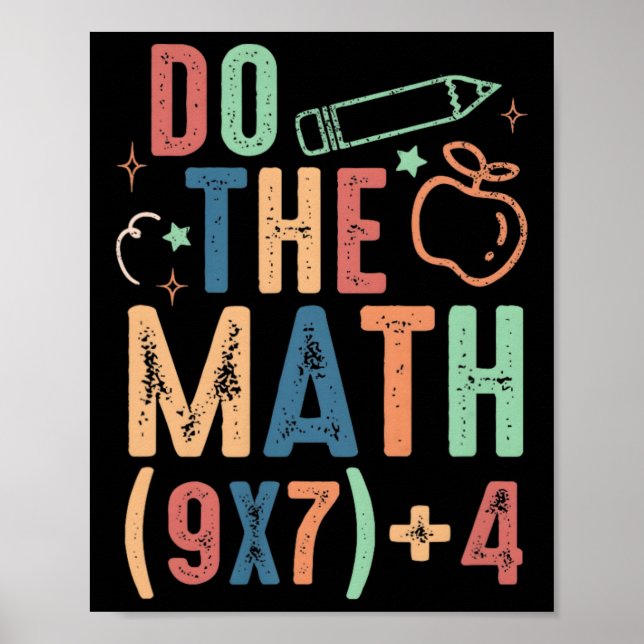 Affiche Funny Do The Math 67 Meme Six Seven Boy Girl Teach (Devant)