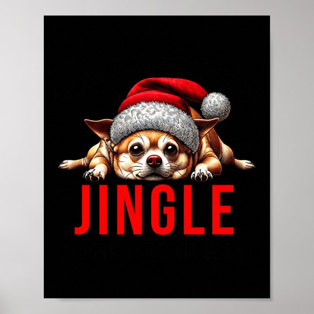 Affiche Funny Dog Christmas Chihuahua Premium Tri-blend  (Devant)