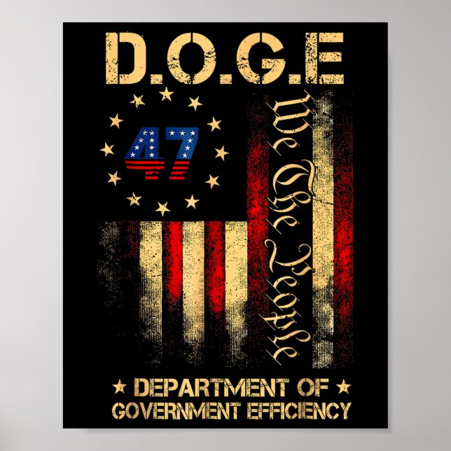 Affiche Funny Doge Ministère De L'Efficacité Gouvernementa (Devant)