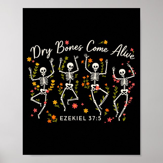Affiche Funny Dry Bones Come Alive Ezekiel 37_5 Skeleton C (Devant)