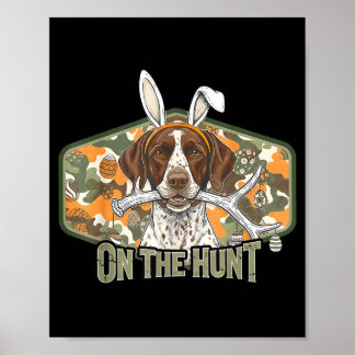 Affiche Funny easter labrador retriever on the hunt bunny