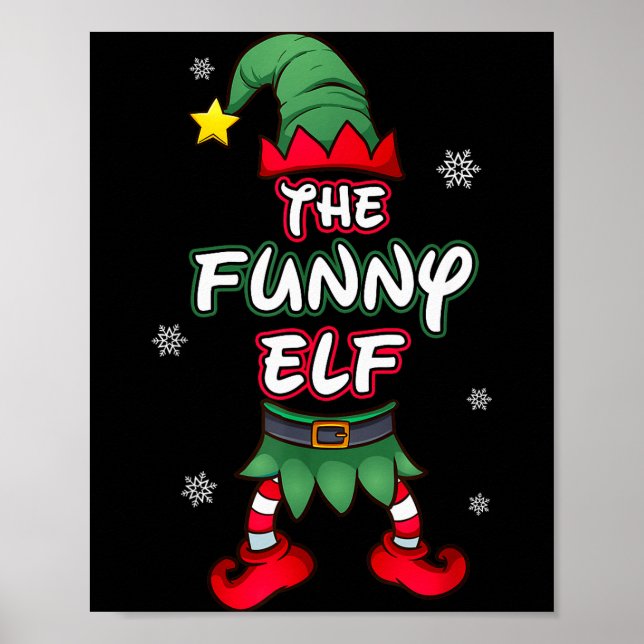 Affiche Funny Elf Christmas Pajamas Pjs Matching Family Gr (Devant)