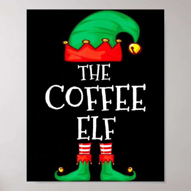 Affiche Funny Elf Family Christmas The Coffee Elf Sweater  (Devant)