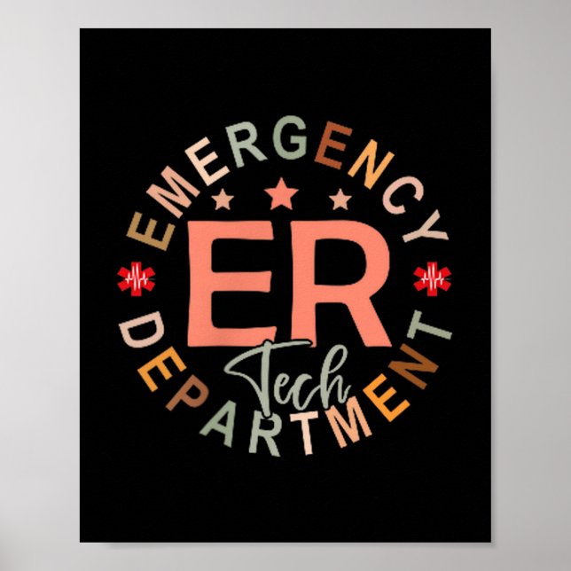 Affiche Funny Emergency Department Tech Emergency Room Tec (Devant)