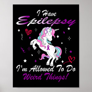 Affiche Funny Epilepsie Sensibilisation Unicorn Purple J'A