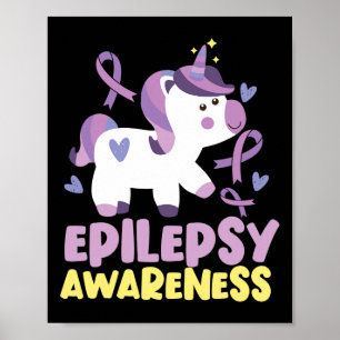 Affiche Funny Epilepsie Sensibilisation Unicorn Ribbon