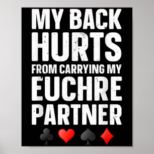 Affiche Funny Euchre Art Pour Hommes Femmes Euchre Partena