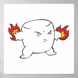 Affiche funny evil roasted marshmallow