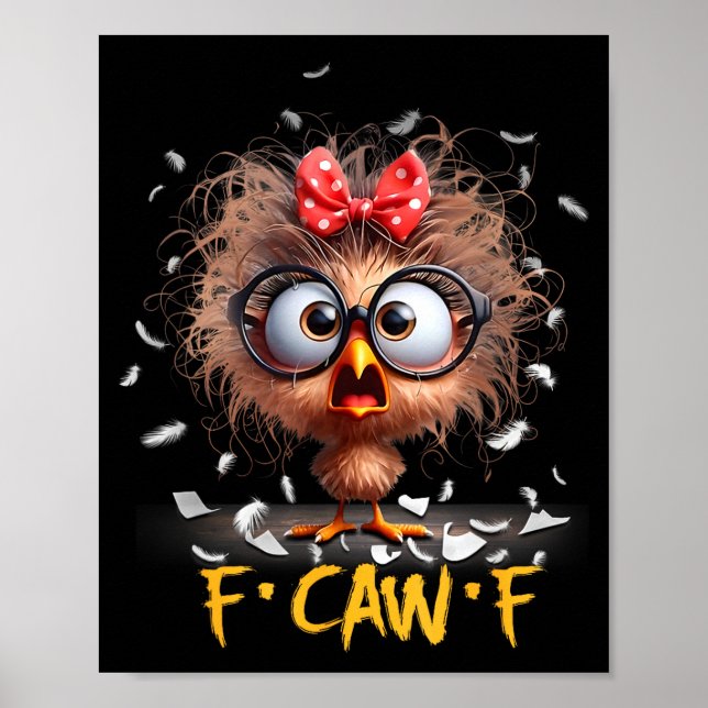Affiche Funny F-caw-f Black Crow Fcawf Humor Quote Bird Sh (Devant)